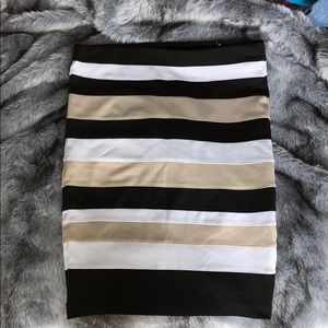 Stripped Neutral pencil skirt